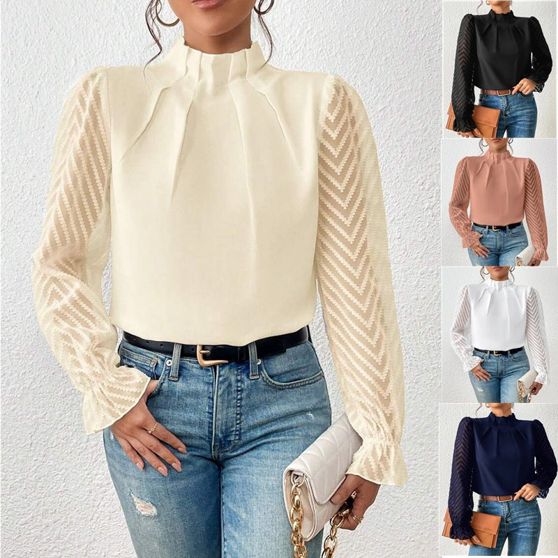 Blouse Femme Sophie – Top elegante estampado, transpirable y versátil para el trabajo y el ocio