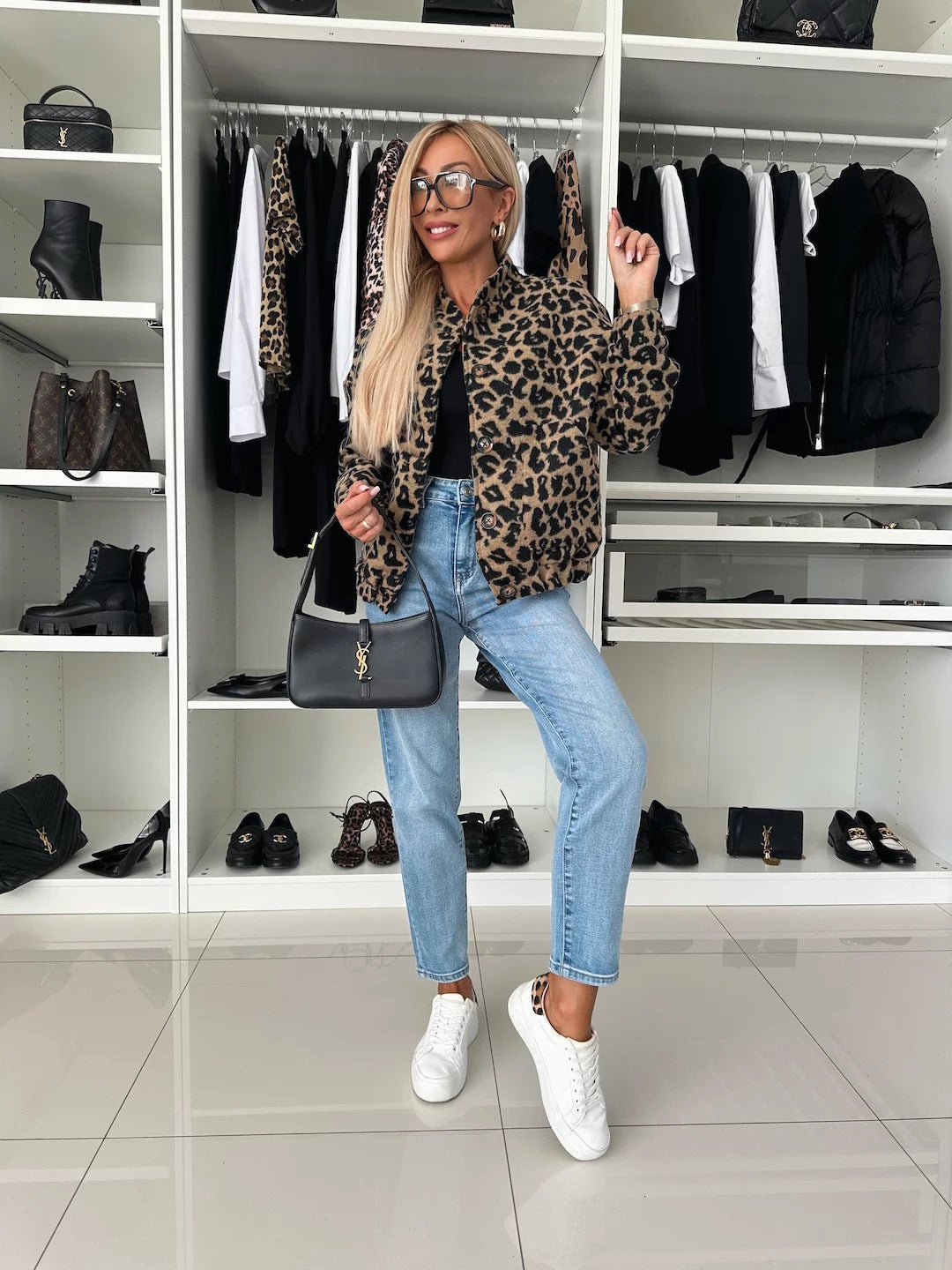 Yusra Vestido Mulher Leopardo – Corte Largo Elegante & Tecido Macio Confortável