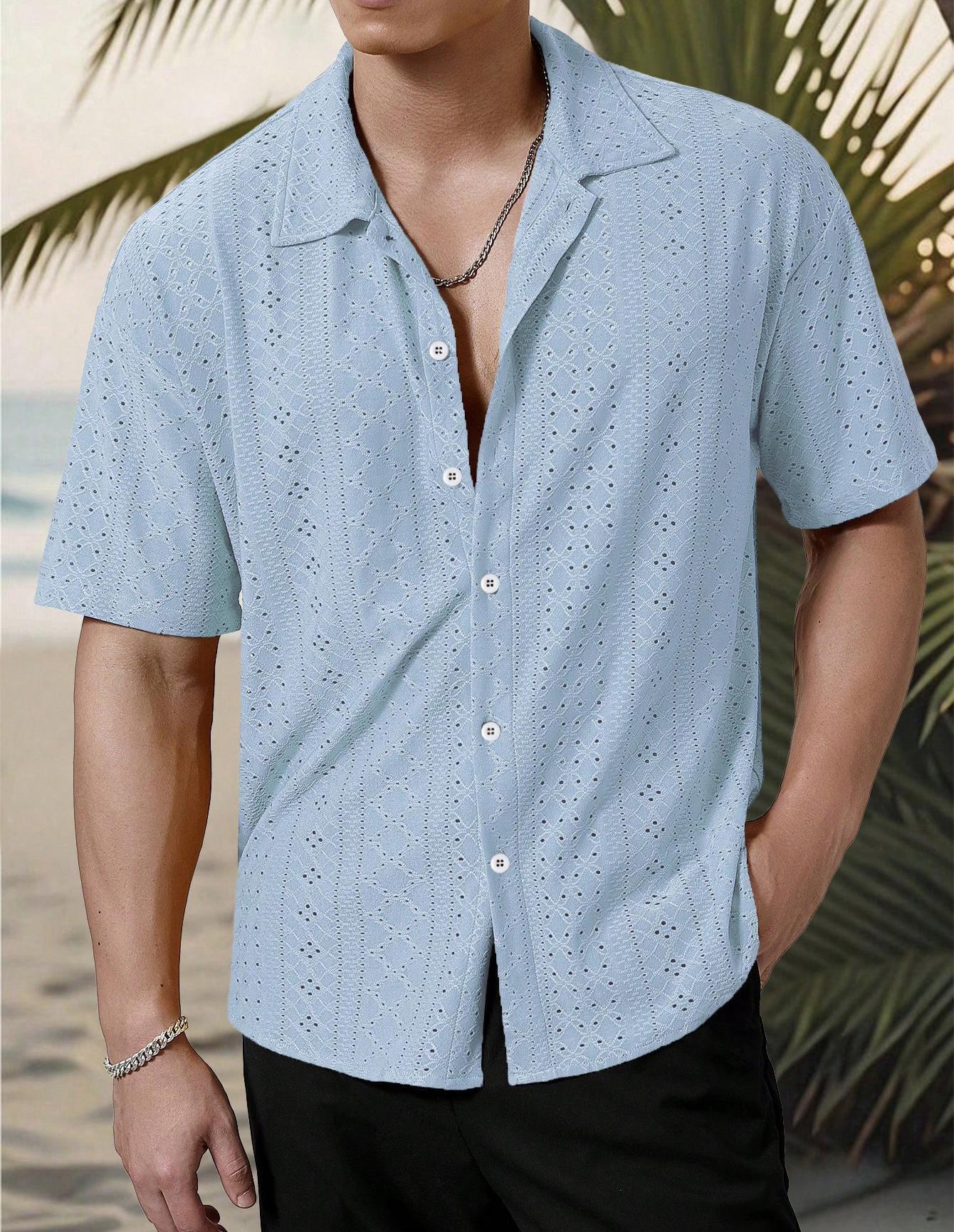Marjhun Chemise Homme – Chemise Texturée Boutonnée Élégante & Confortable pour Look Décontracté