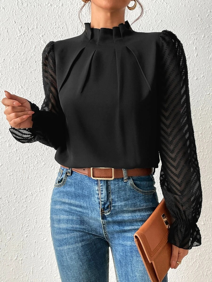 Blouse Femme Sophie – Top elegante estampado, transpirable y versátil para el trabajo y el ocio