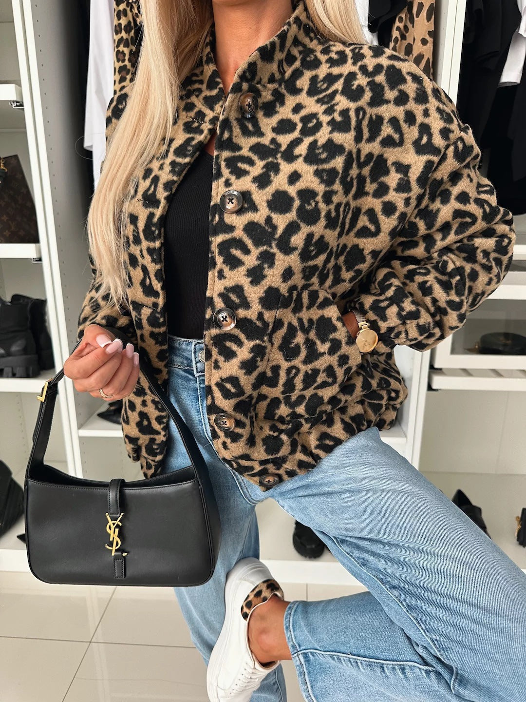 Yusra Vestido Mulher Leopardo – Corte Largo Elegante & Tecido Macio Confortável