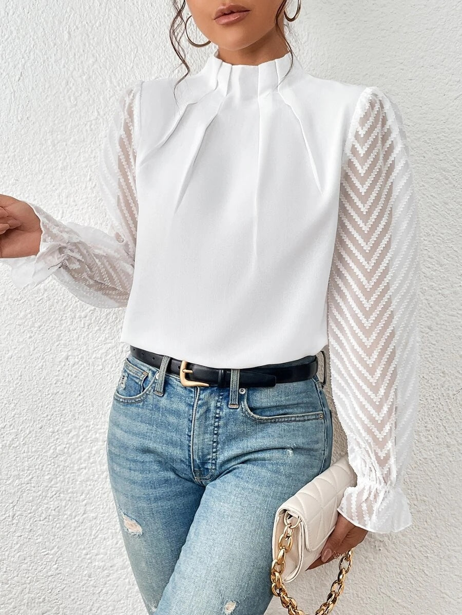 Blouse Femme Sophie – Top elegante estampado, transpirable y versátil para el trabajo y el ocio