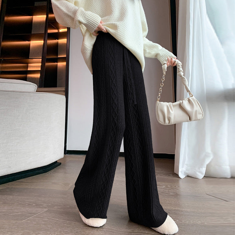 Aurelia Pantalon Femme – Pantalon en Maille Taille Haute à Jambes Larges Chic & Confortable