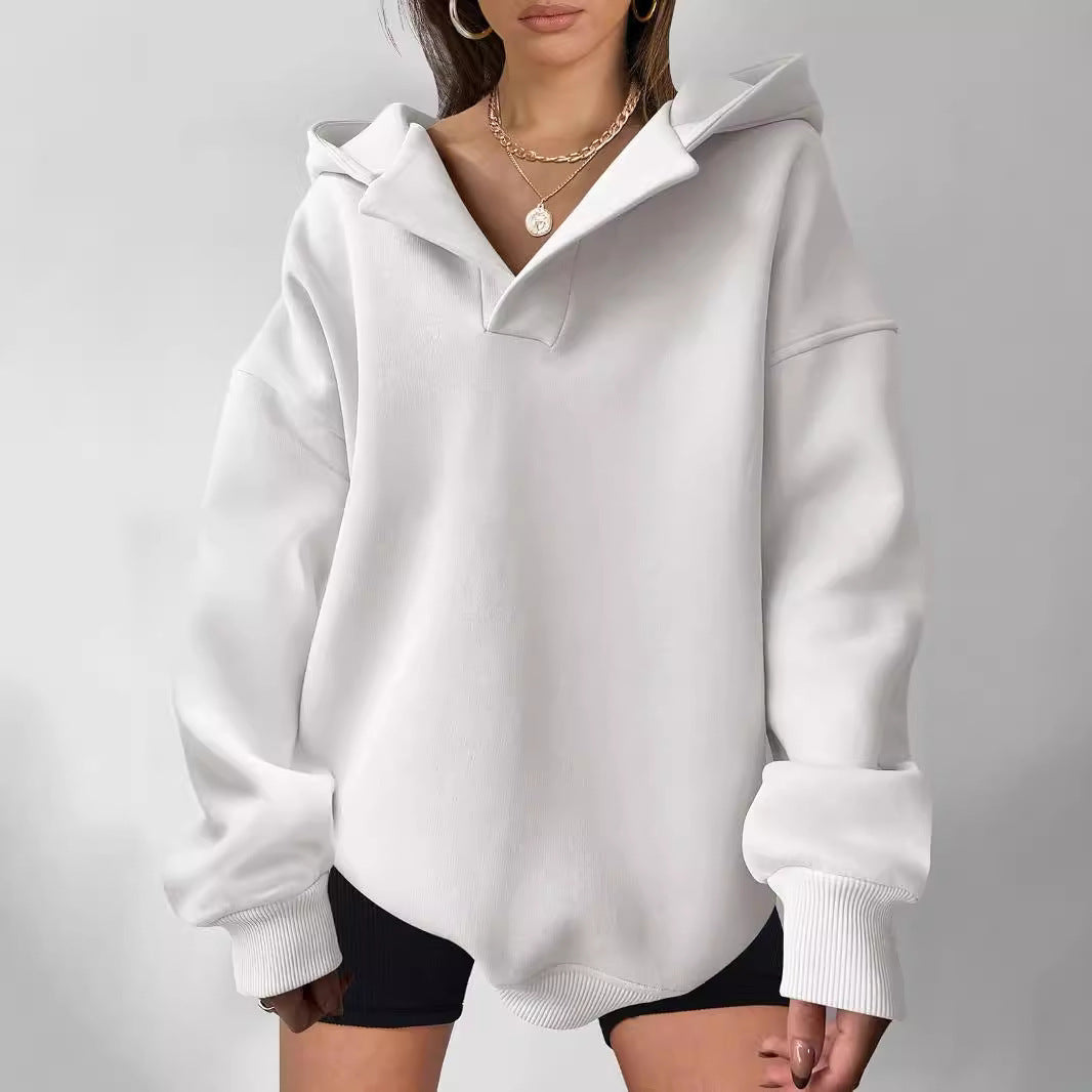 Nayeli Sweat Femme – Вільна однотонна худі з капюшоном, зручна для невимушеного стилю осінь/зима
