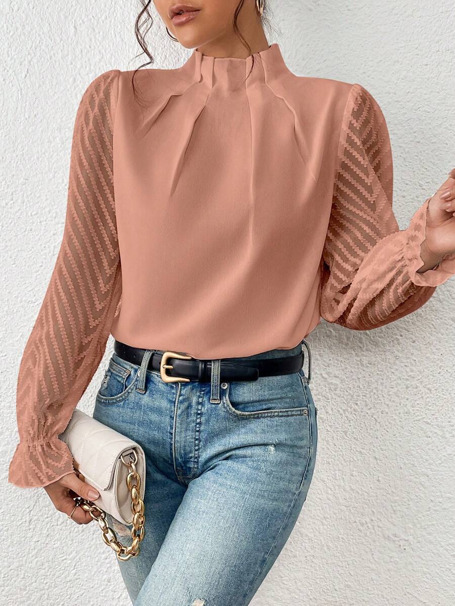 Blouse Femme Sophie – Top elegante estampado, transpirable y versátil para el trabajo y el ocio