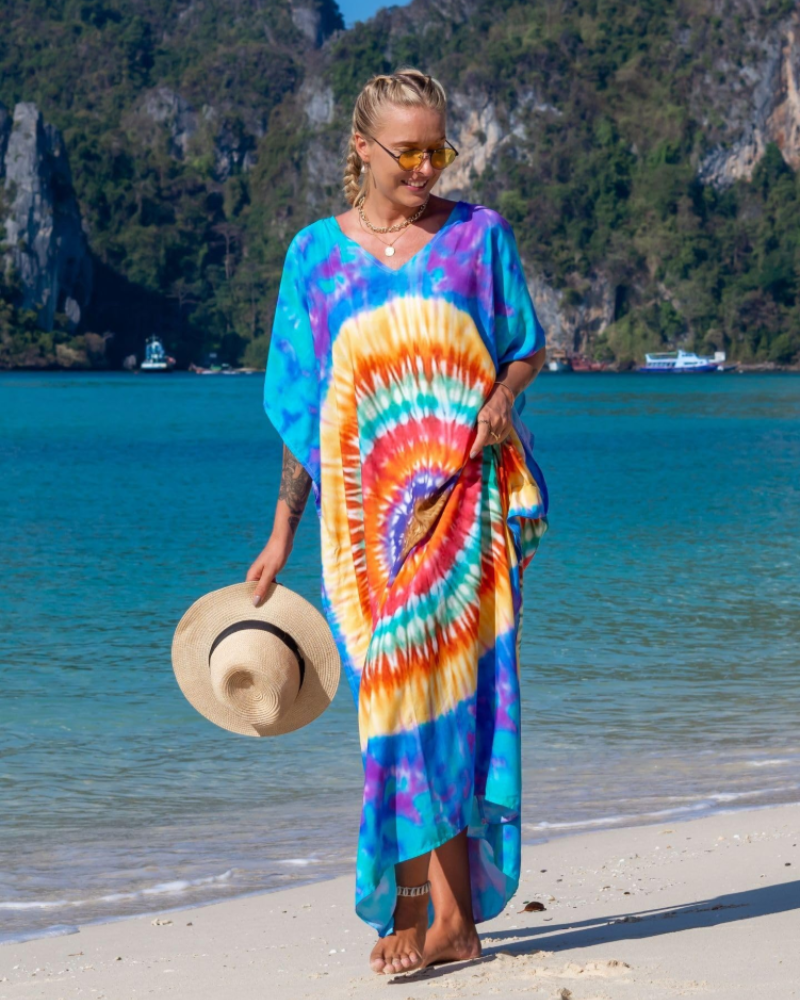 Olive Kaftan Femme Grande Taille – Robe Maxi Plage Fluide, Coupe Ample & Style Bohème