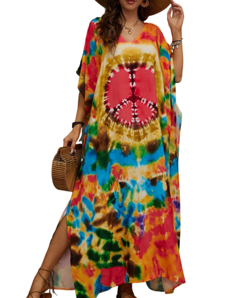 Olive Kaftan Femme Grande Taille – Robe Maxi Plage Fluide, Coupe Ample & Style Bohème