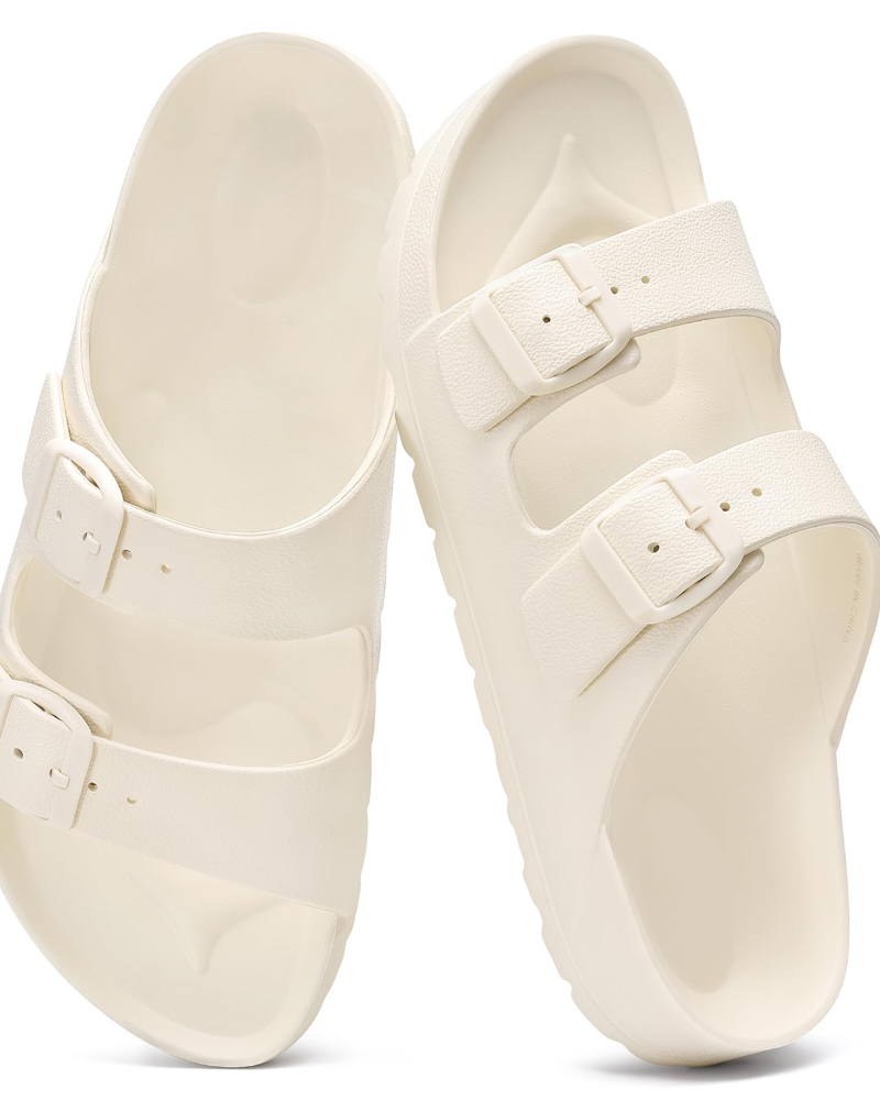 Olyra Sandalias Mujer – Sandalias Confort EVA con Doble Hebilla Ajustable y Soporte de Arco
