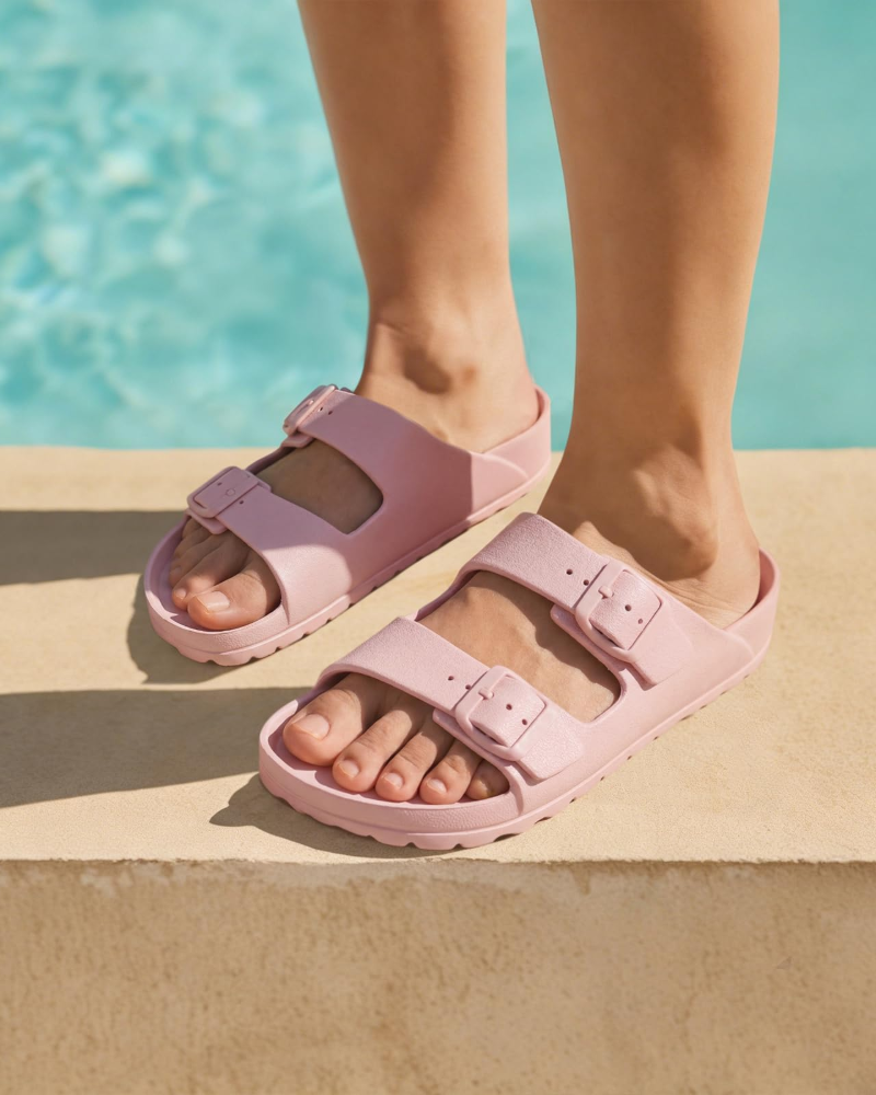Olyra Sandalias Mujer – Sandalias Confort EVA con Doble Hebilla Ajustable y Soporte de Arco