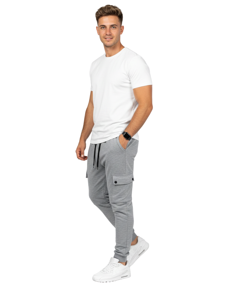 Luciano Pantalon Jogging Homme Cargo – Jogger Confortable avec Poches Latérales