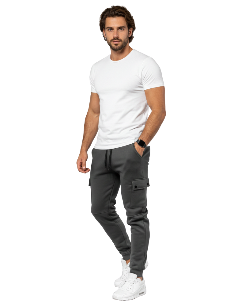 Luciano Pantalon Jogging Homme Cargo – Jogger Confortable avec Poches Latérales