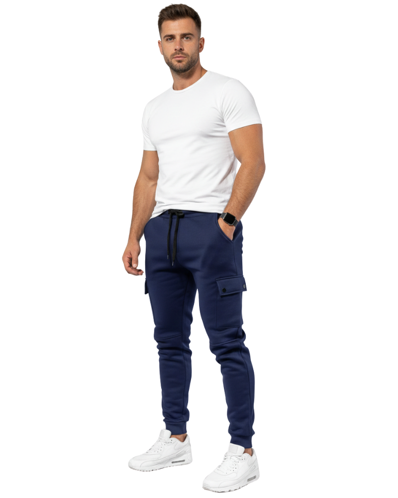Luciano Pantalone da Ginnastica Uomo Cargo – Pantalone Comodo con Tasche Laterali