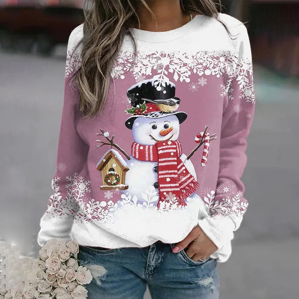 Zariah Pull Femme Noël – Confortabil & Festiv cu Model Elegant de Om de Zăpadă
