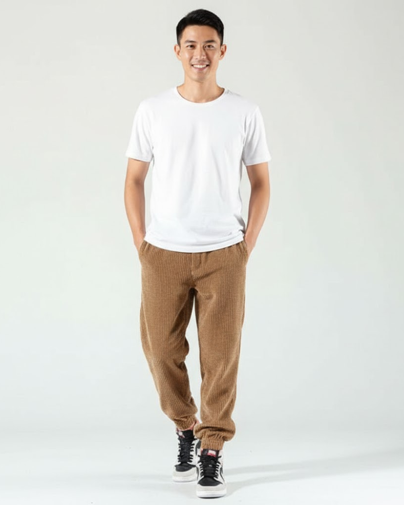 Emerson Pantaloni Jogger Bărbați din Catifea Canelată – Croială Relaxată & Confort Casual