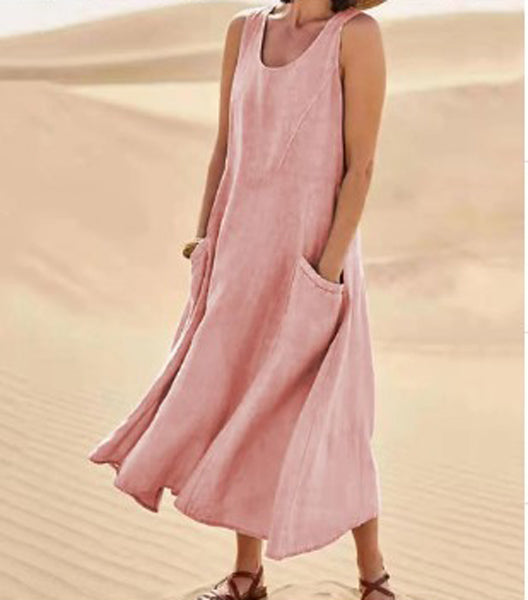 Elise Robe Coton Femme – Douce, Respirante & Poches Pratiques pour Confort Quotidien