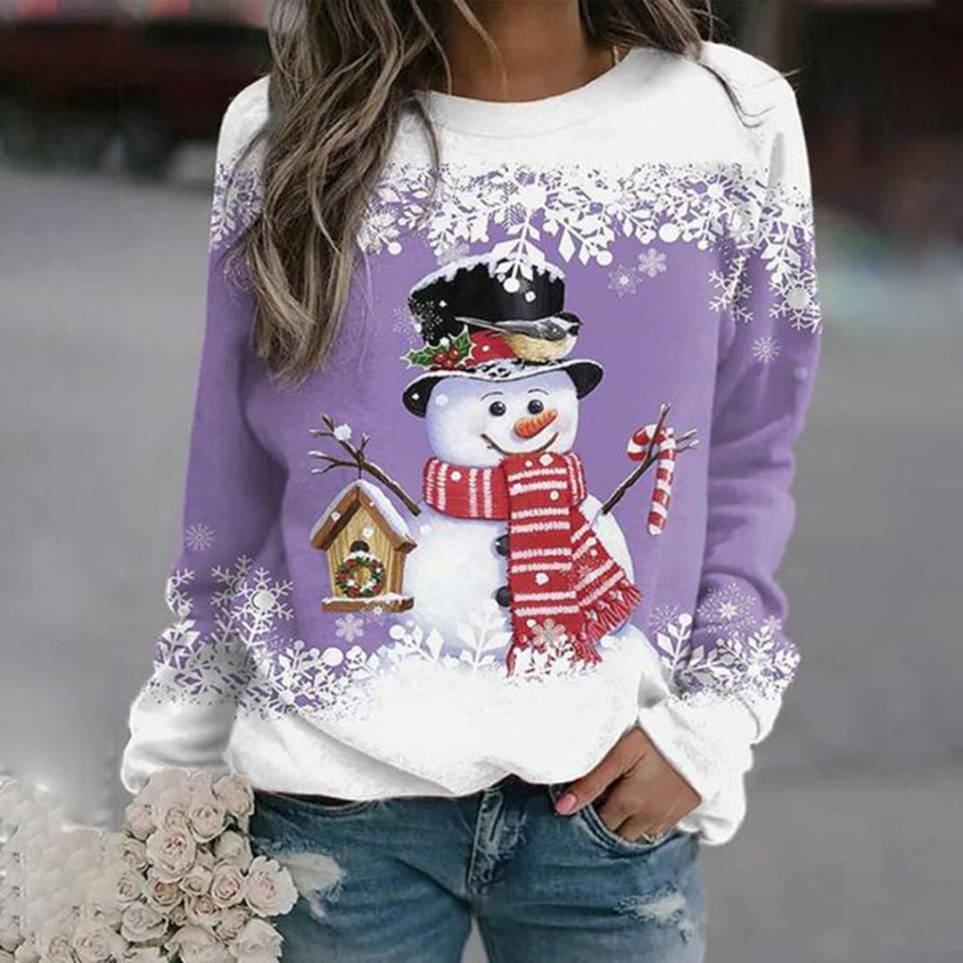 Zariah Pull Femme Noël – Confortabil & Festiv cu Model Elegant de Om de Zăpadă
