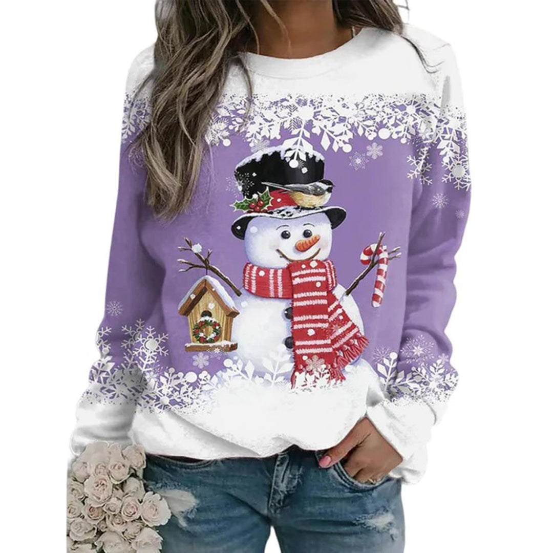 Zariah Pull Femme Noël – Confortabil & Festiv cu Model Elegant de Om de Zăpadă