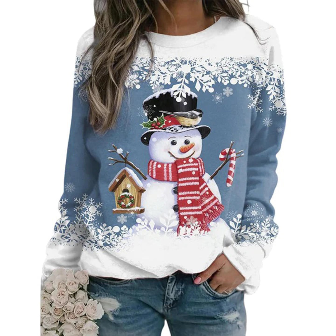 Zariah Pull Femme Noël – Confortabil & Festiv cu Model Elegant de Om de Zăpadă