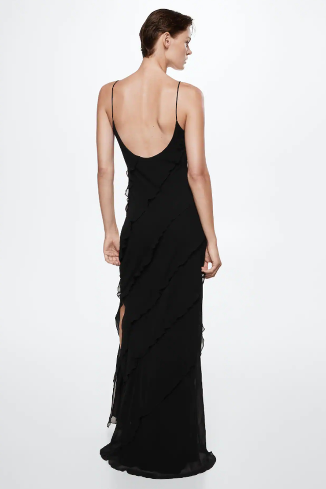 Robe Longue Femme Ashtine – Leichtes Sommerkleid mit Volants und mehrlagigem Rock & Strandlook