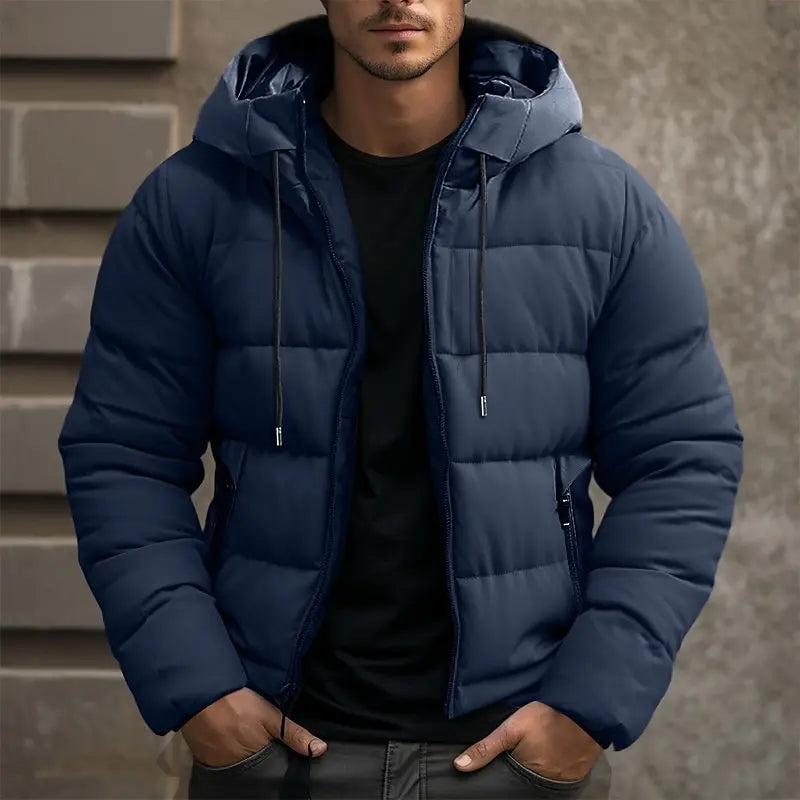 Roel Veste d’Hiver Matelassée Homme – Warmer isolierter Mantel mit Kapuze für kaltes Wetter
