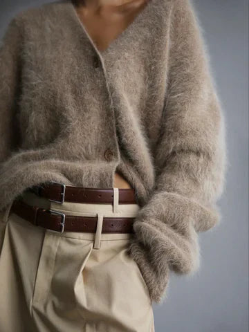 Maglione in cashmere da donna Ella: elegante cardigan ampio e morbido, comfort senza tempo