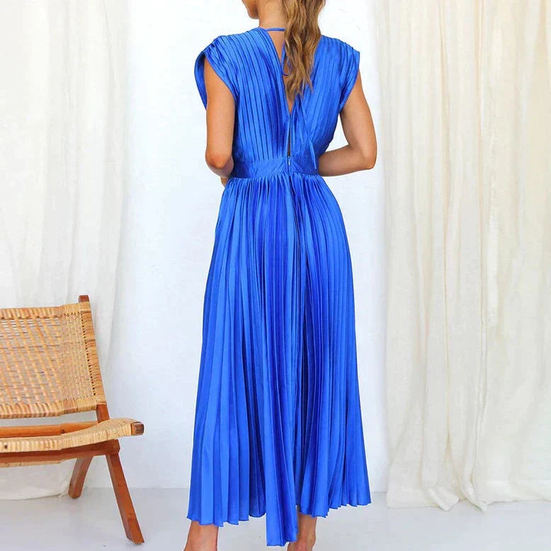Denise Robe Plissée Femme – Élégance Intemporelle & Texture Sophistiquée, Plusieurs Couleurs