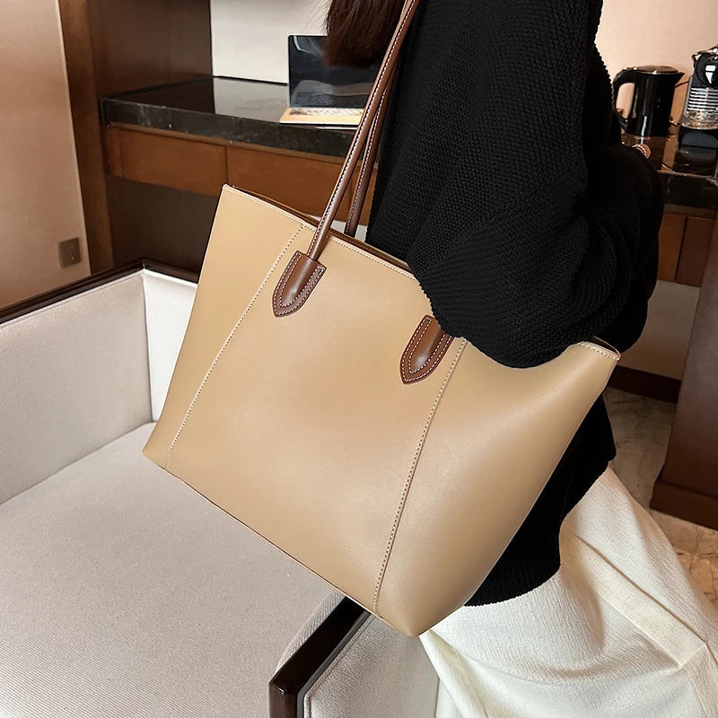 Jivika Saco de Mão Mulher – Grande Bolsa de Mão em Pele Sintética com Compartimento Espaçoso e Bolsos Interiores