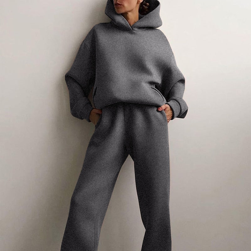 Delaney Joggedress Oversize Dame – Avslappet og Moderne Komfortabelt Sett med Topp og Bukse