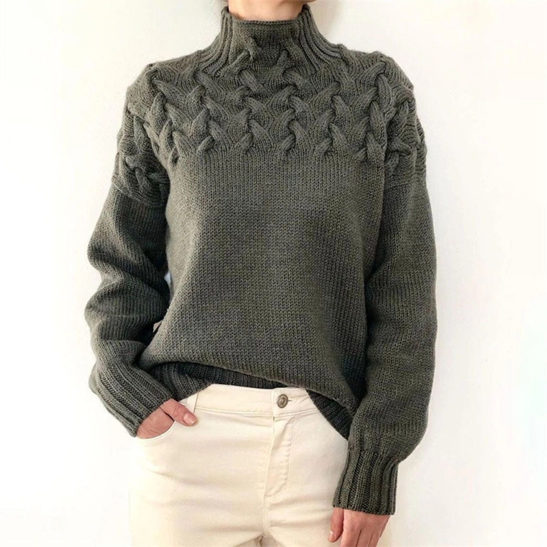 Sweter damski Mikayla – ciepły i elegancki dzianinowy golf na zimę