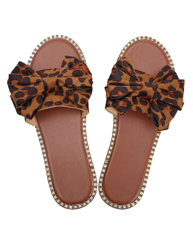 Jola Dámske Mule – Ploché Sandále s Elegantnou Mašľou & Letný Slip-On Dizajn