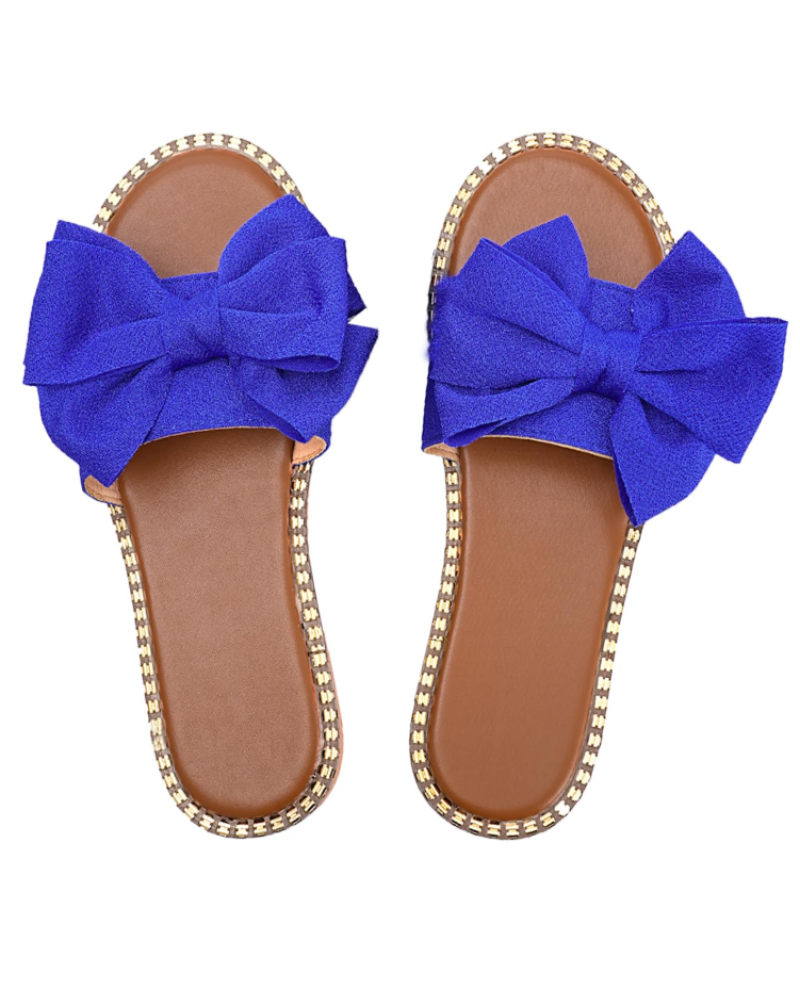Jola Dámske Mule – Ploché Sandále s Elegantnou Mašľou & Letný Slip-On Dizajn