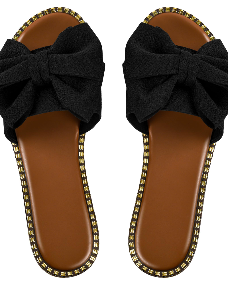 Jola Dámske Mule – Ploché Sandále s Elegantnou Mašľou & Letný Slip-On Dizajn