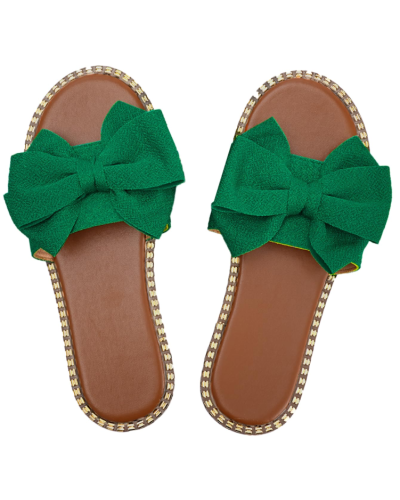 Jola Dámske Mule – Ploché Sandále s Elegantnou Mašľou & Letný Slip-On Dizajn