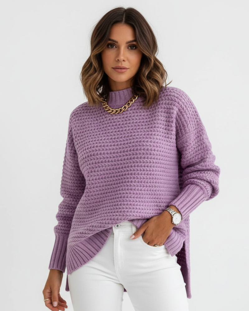 Trish Pull Femme Col Montant Oversize – Tricot Doux, Coupe Ample & Confort Hiver