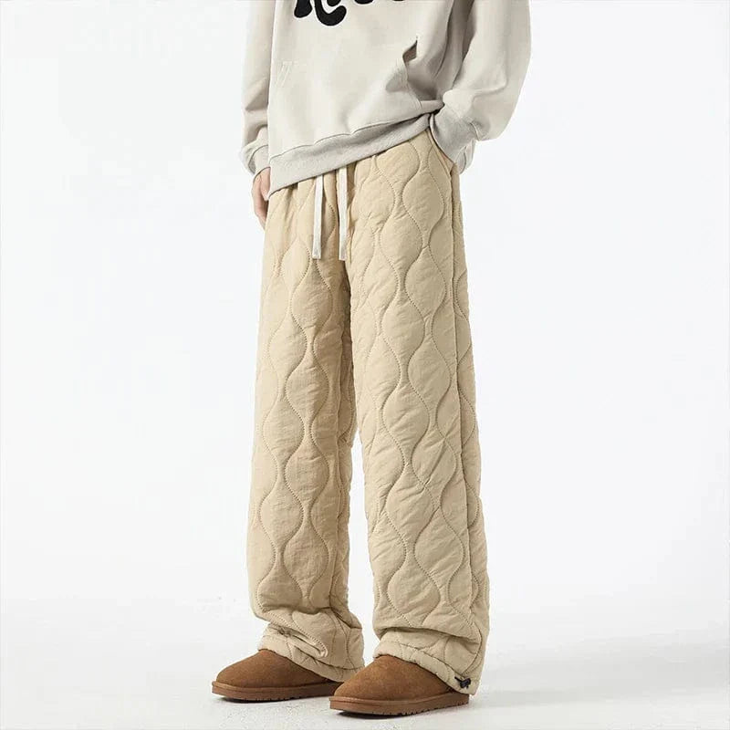 Logan Pantalon Hiver Matelassé Homme – Pantalon Chaud Doublé Polaire avec Coupe Ample & Taille Élastique