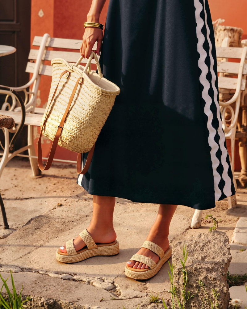 Tessa Sandales Femme – Espadrilles Compensées Plateforme Slip-On Style Bohème Été