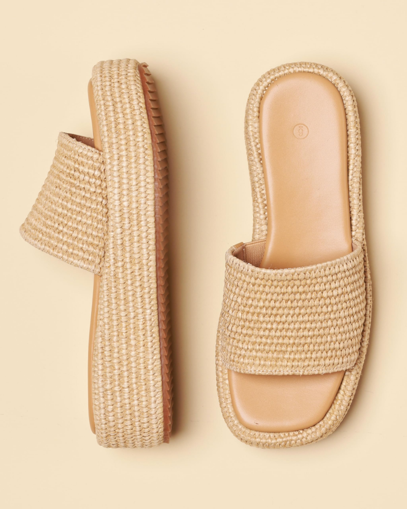 Tessa Sandales Femme – Espadrilles Compensées Plateforme Slip-On Style Bohème Été