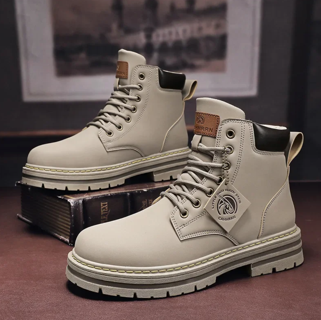 Marlon Bottes à Lacets pour Homme – Chaussures en Cuir Confortables avec Soutien de Voûte Plantaire & Semelle Antidérapante