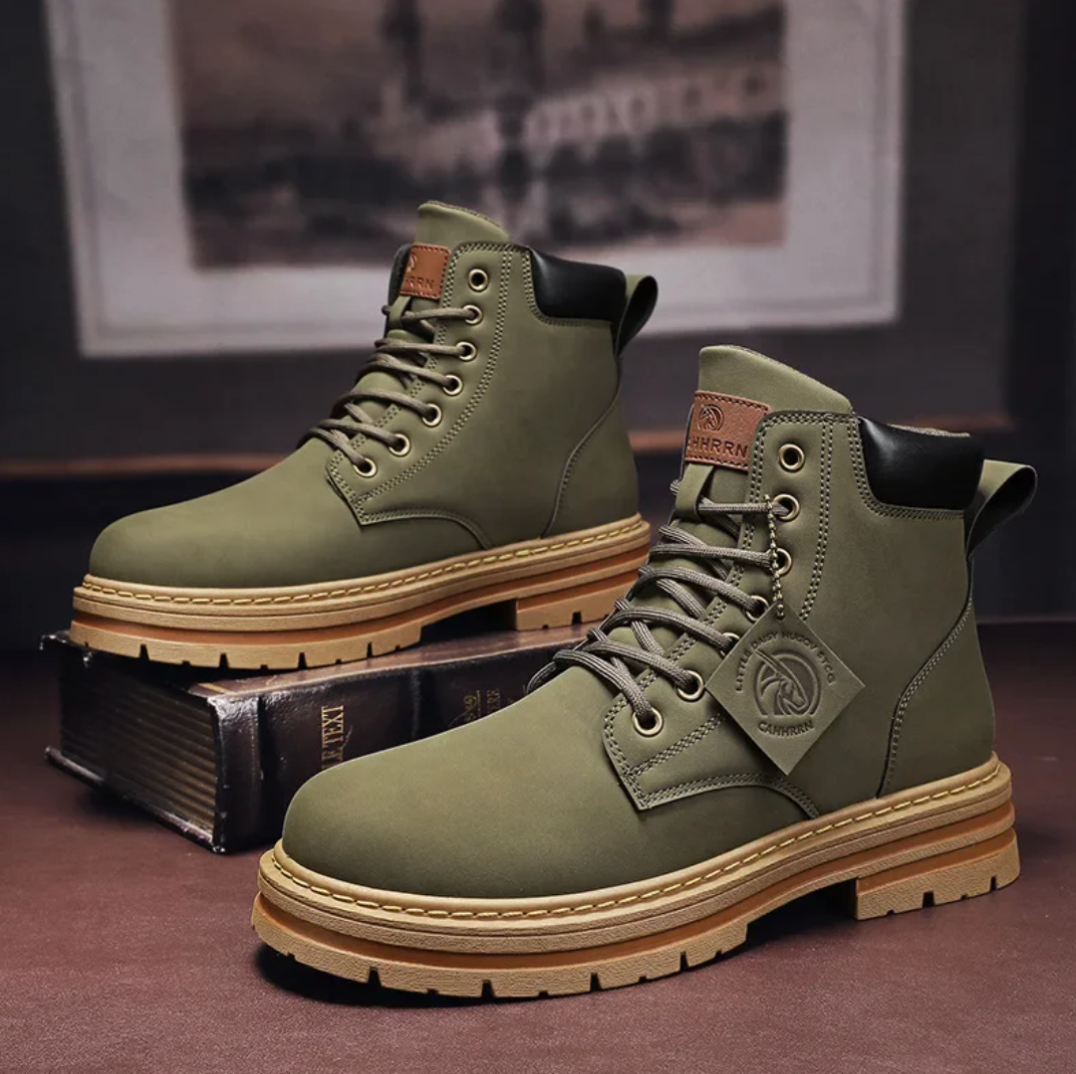Marlon Bottes à Lacets pour Homme – Chaussures en Cuir Confortables avec Soutien de Voûte Plantaire & Semelle Antidérapante