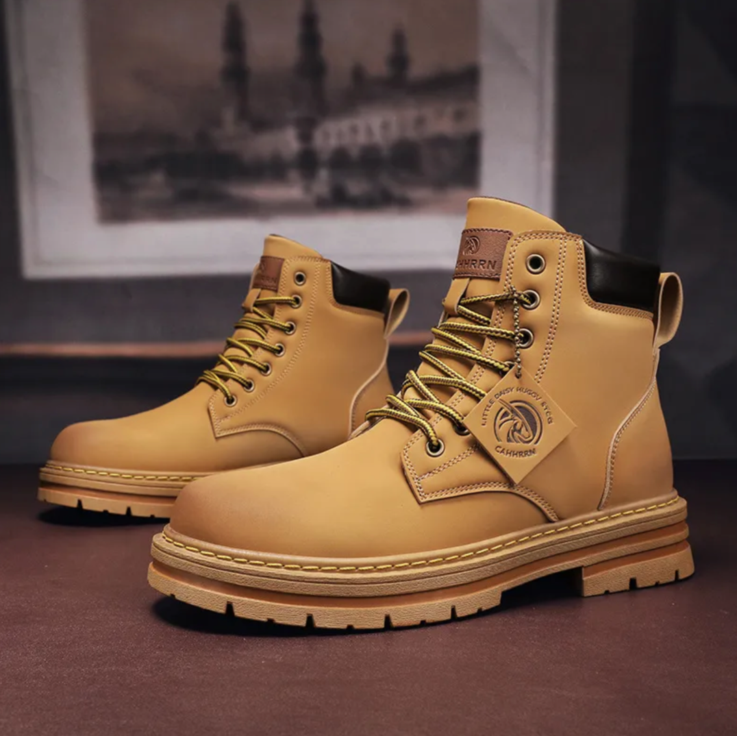Marlon Bottes à Lacets pour Homme – Chaussures en Cuir Confortables avec Soutien de Voûte Plantaire & Semelle Antidérapante