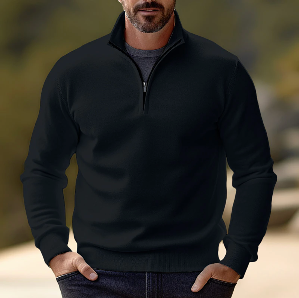 Shawn Pull Hombre – Pull Demi-Zip Elegante y Cómodo al Estilo Moderno Polivalente