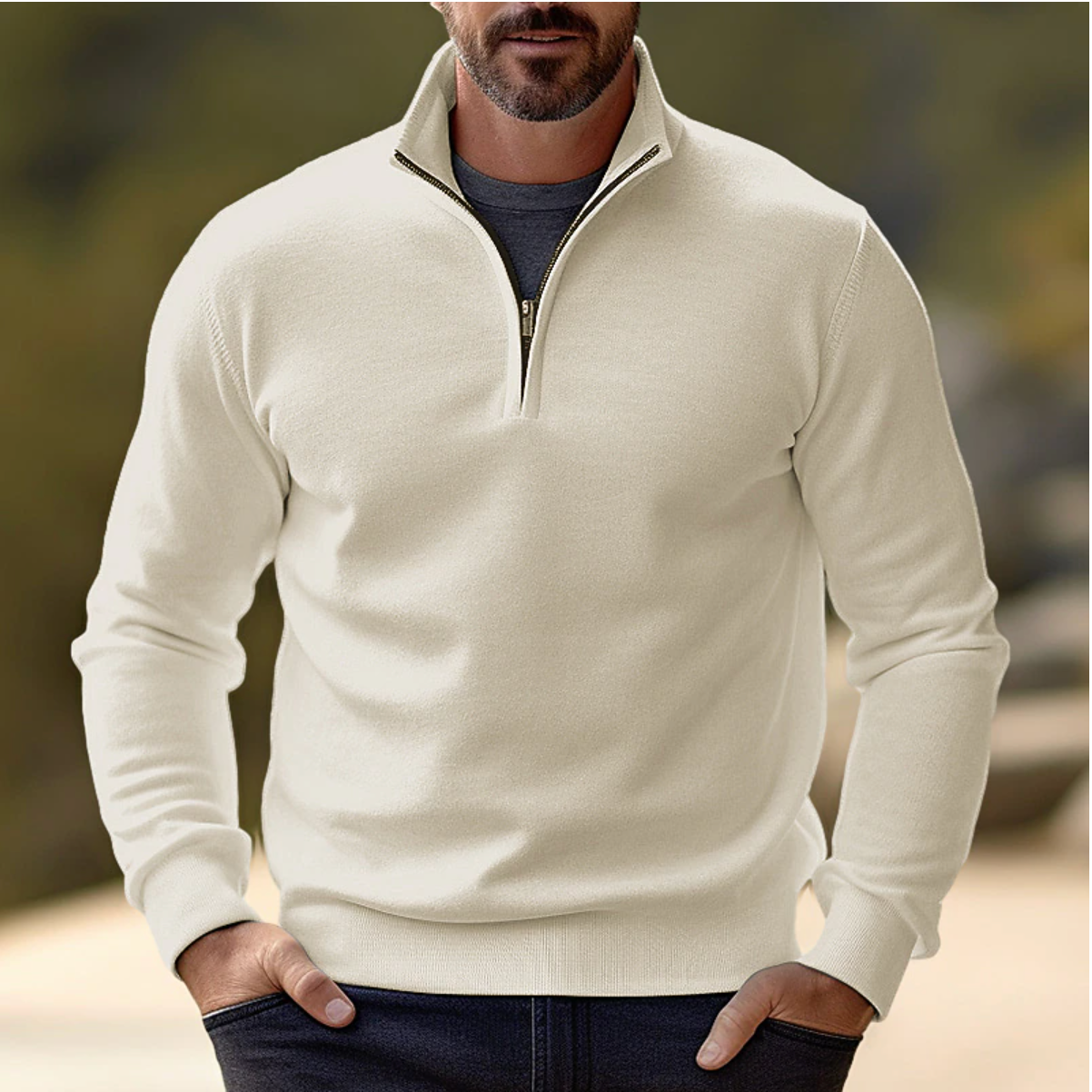 Shawn Pull Hombre – Pull Demi-Zip Elegante y Cómodo al Estilo Moderno Polivalente