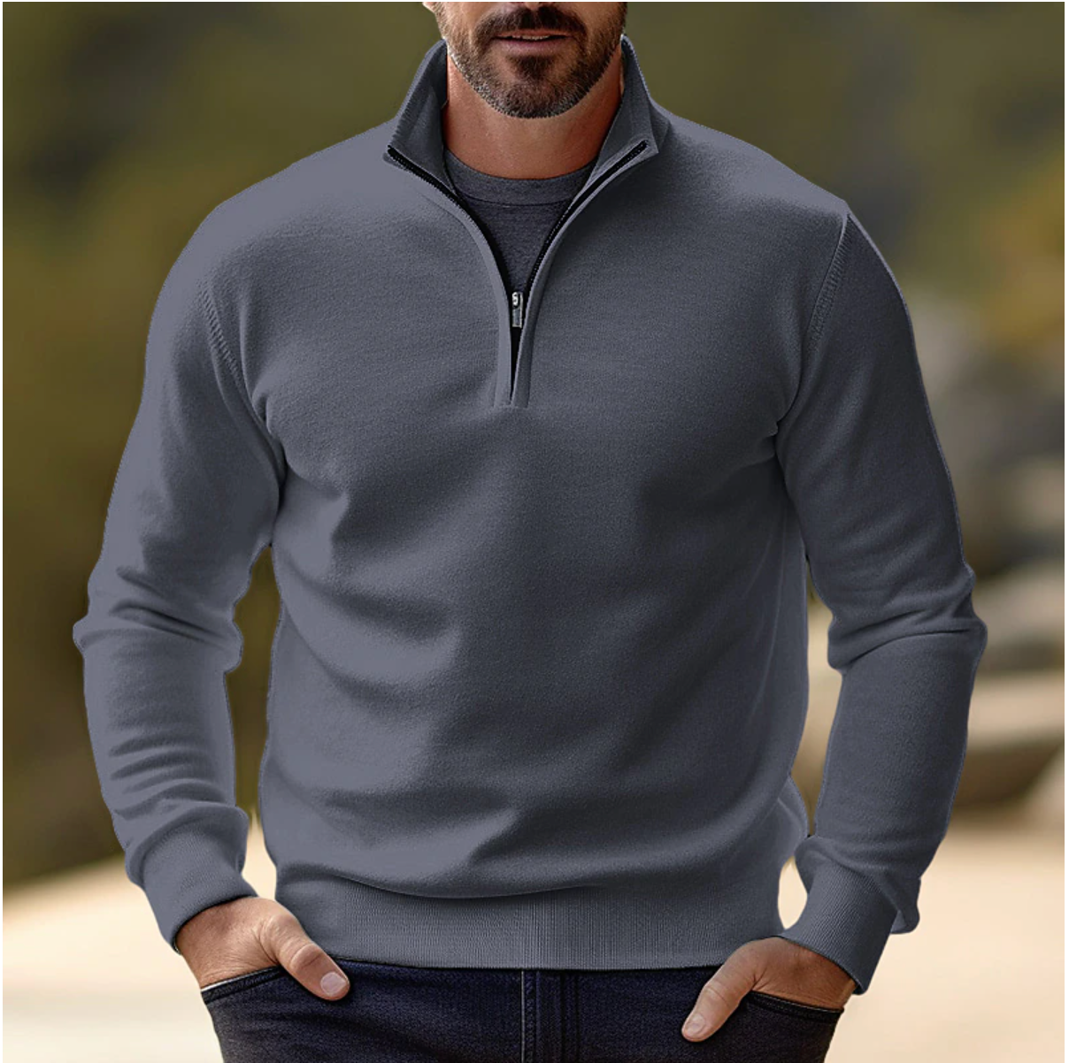 Shawn Pull Hombre – Pull Demi-Zip Elegante y Cómodo al Estilo Moderno Polivalente