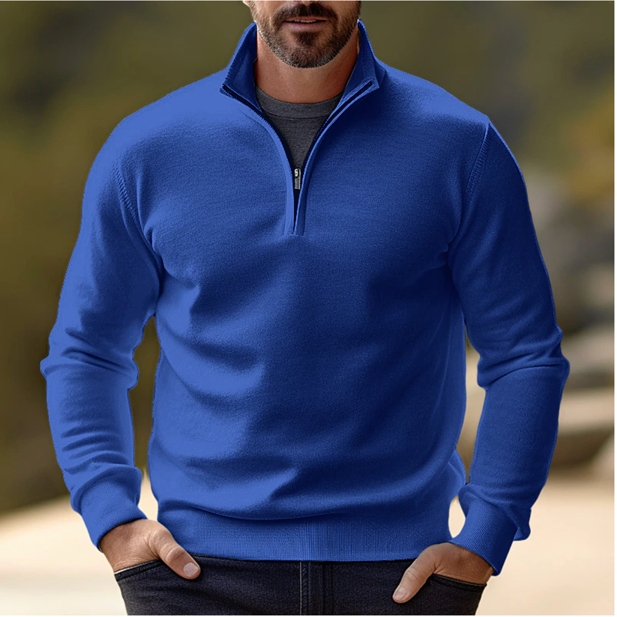 Shawn Pull Hombre – Pull Demi-Zip Elegante y Cómodo al Estilo Moderno Polivalente