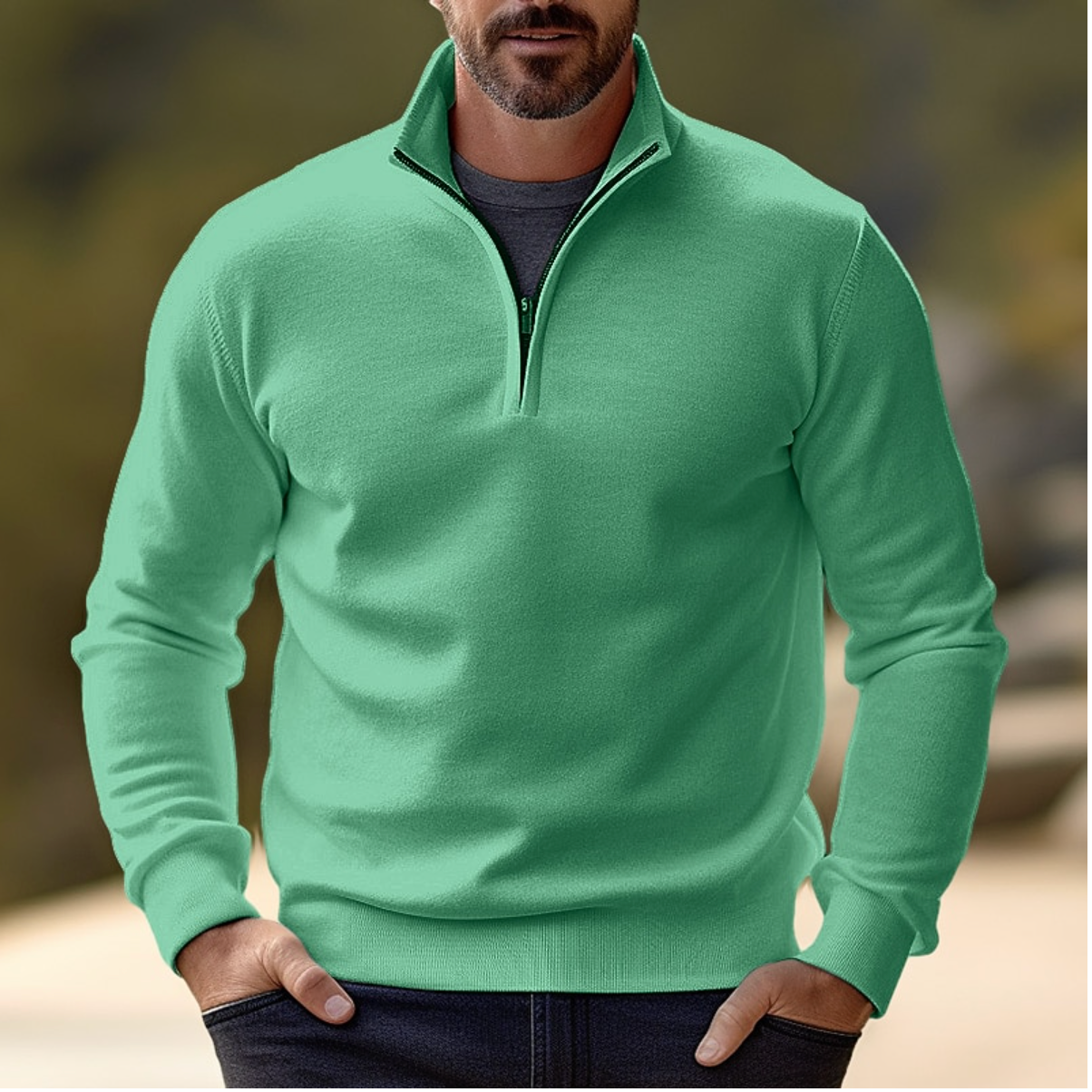 Shawn Pull Hombre – Pull Demi-Zip Elegante y Cómodo al Estilo Moderno Polivalente