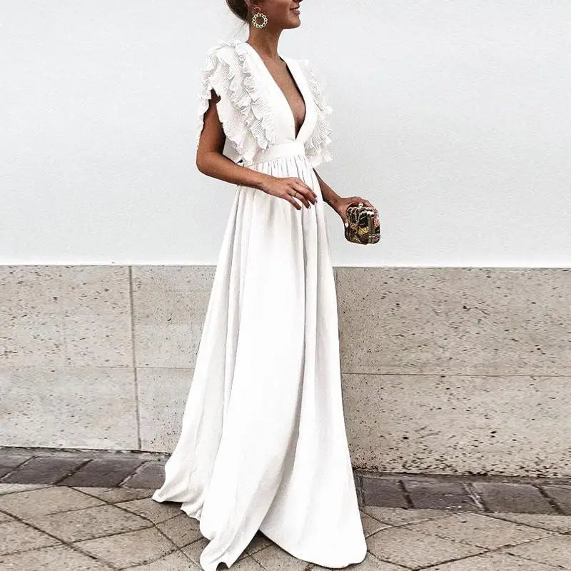 Marthe Robe de Soirée Longue Femme – Élégante Robe Maxi avec Coupe Fluide