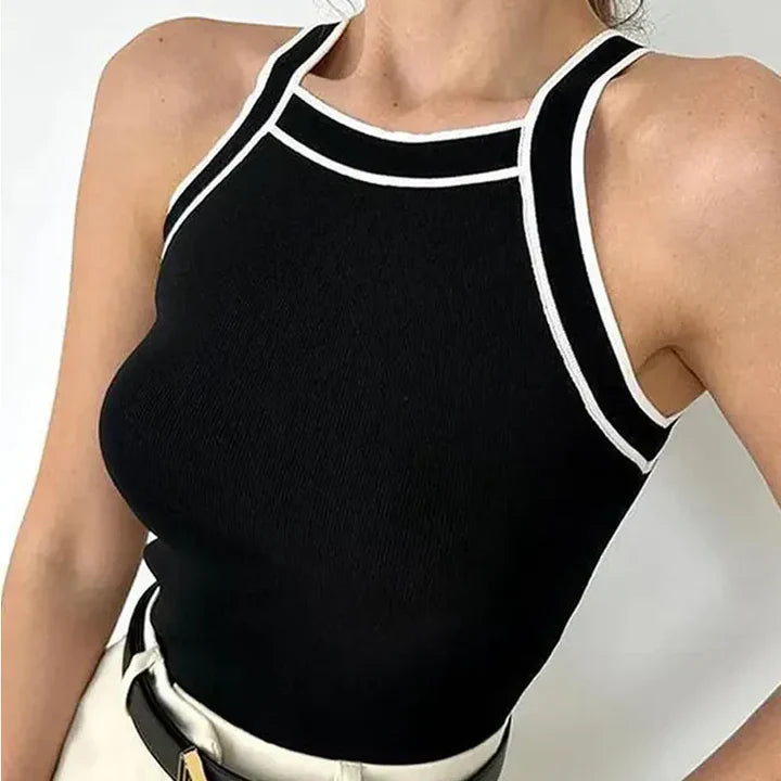 Women's top Sophie – Black and white top with classic cut and elegant look