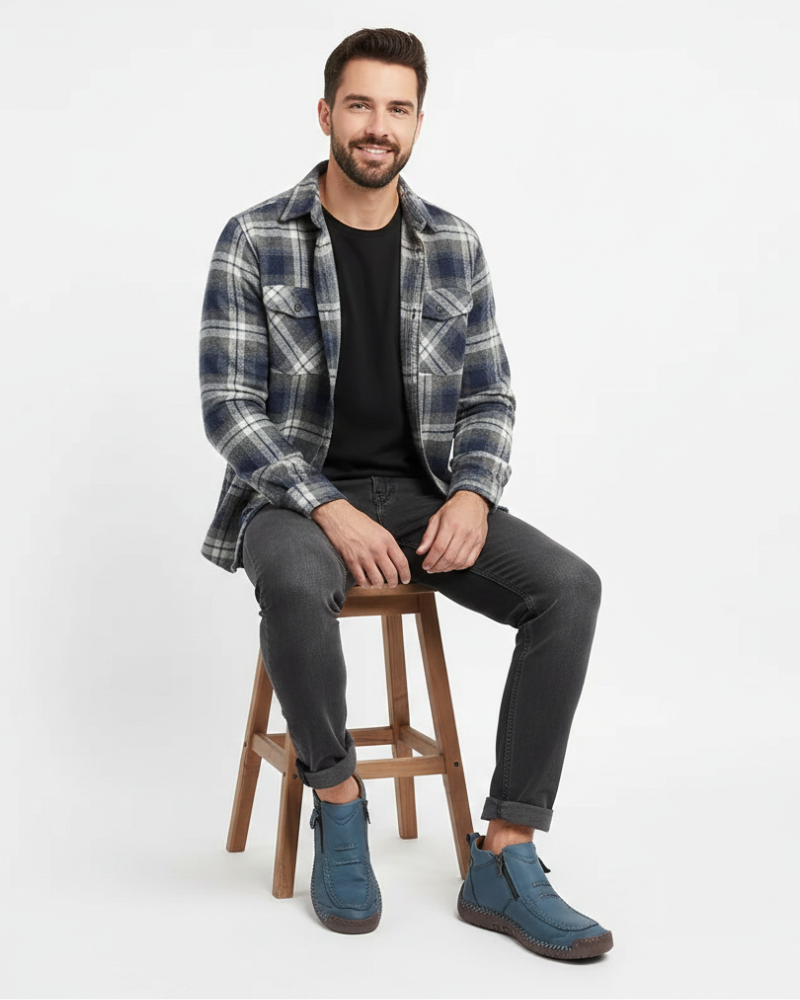 Quinn Schoenen voor Heren met Ergonomische Ondersteuning – Zijrits, Duurzaam Comfort & Elegante Stijl