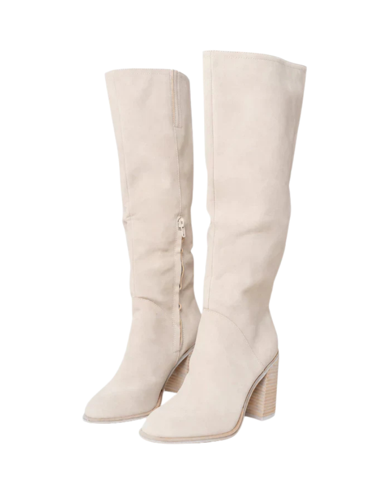 Noemie Stivali Alti Donna Beige – Stivali Eleganti e Confortevoli in Similpelle con Taglio Slim