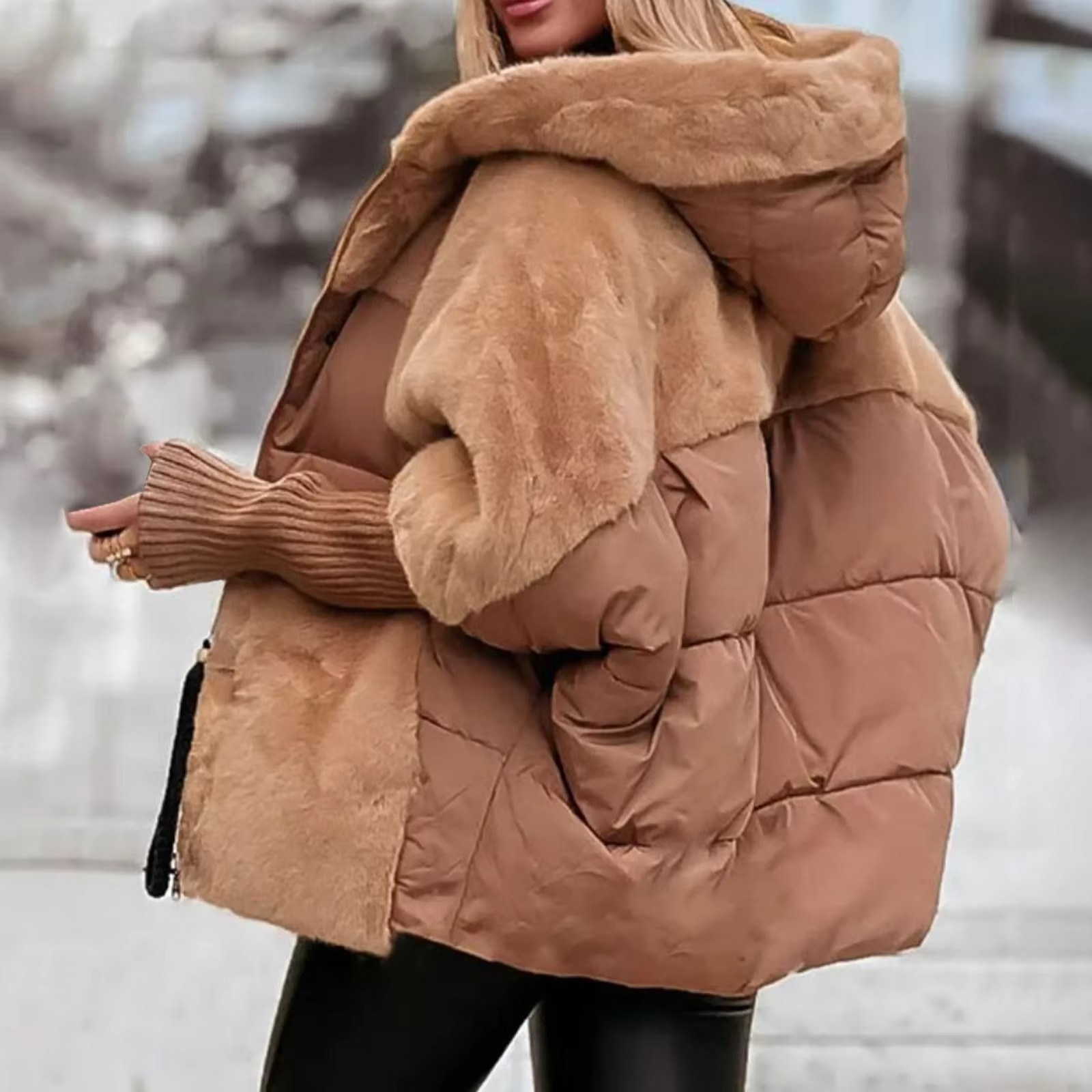 Sapphire Manteau Hiver Femme – Veste Chaude Unicolore avec Coupe Confortable et Élégante